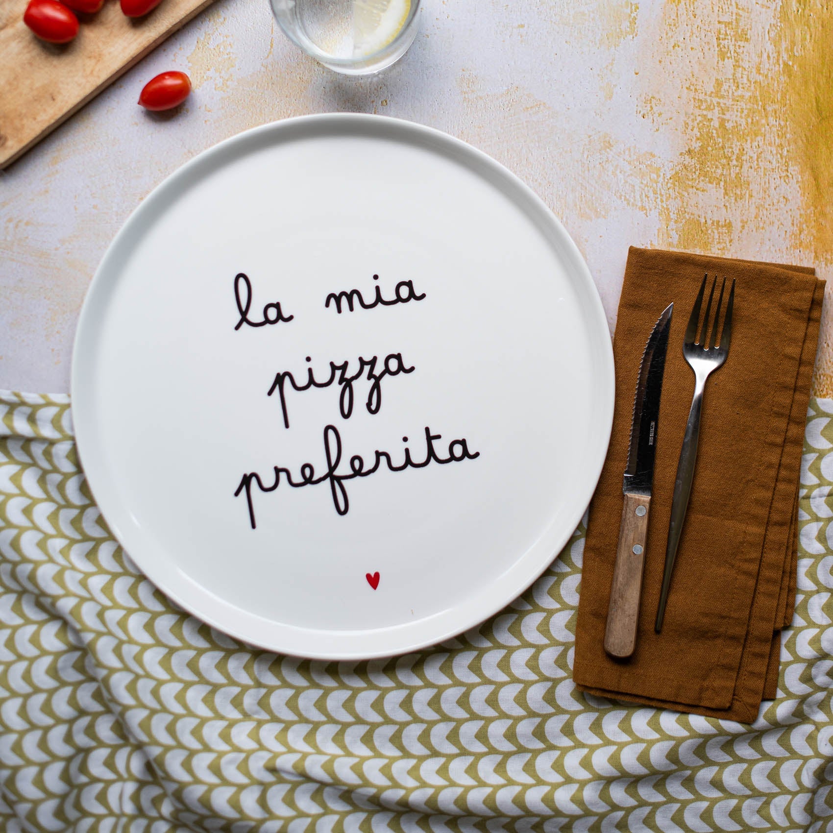 Piatto Pizza Decorato La mia pizza preferita D31,5 cm Simple Day