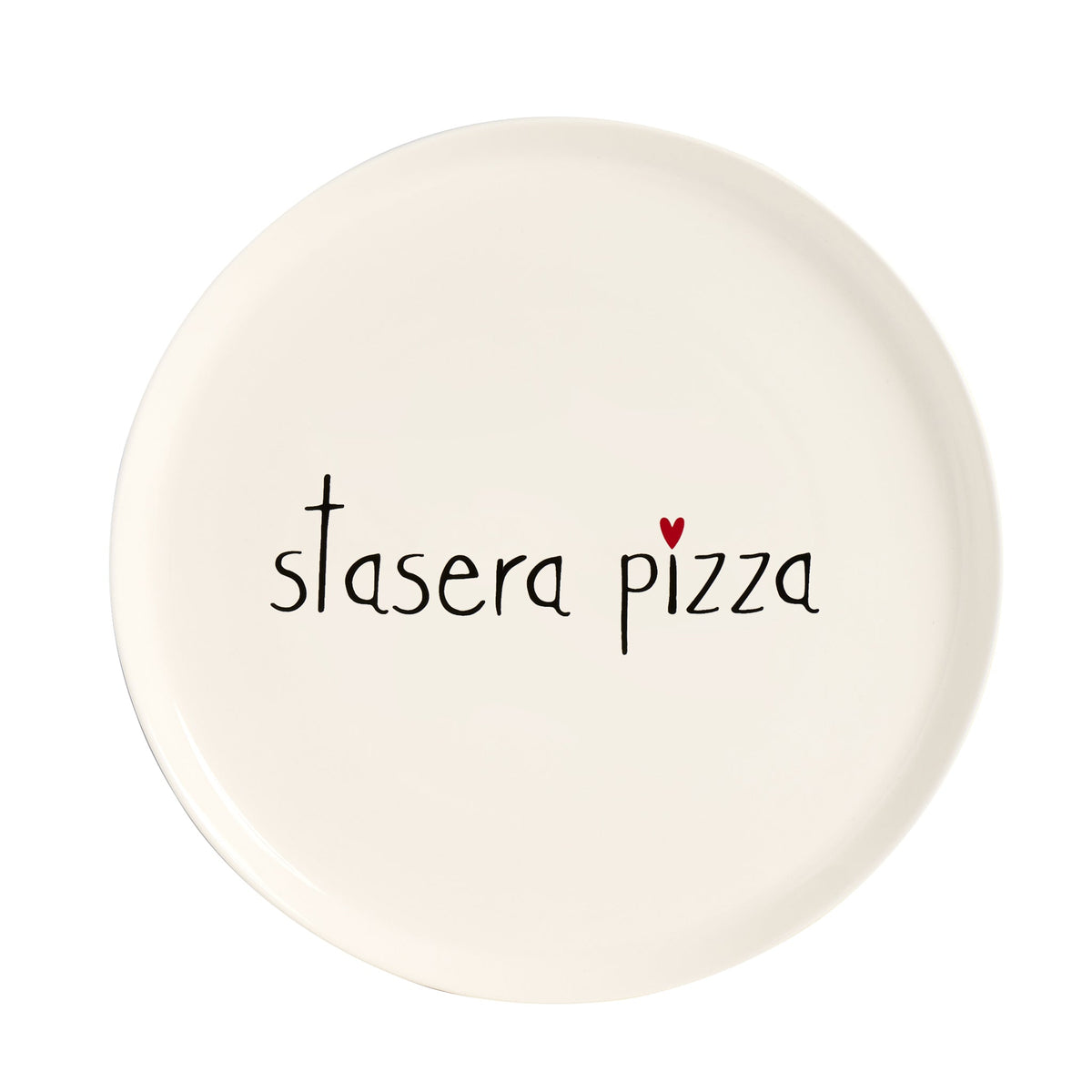 Piatto pizza Stasera pizza D 31,5 cm Bianco con decoro Simple Day
