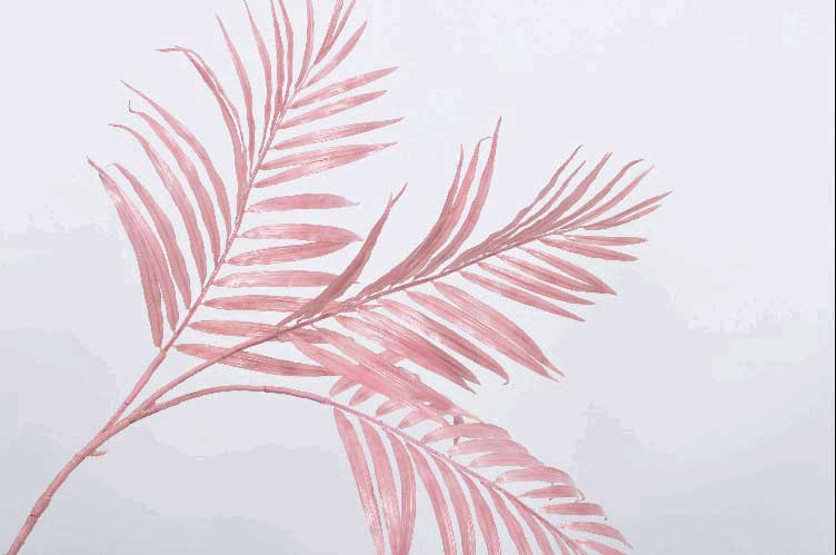 RAMO NATALIZIO CON FOGLIE 114CM ROSA