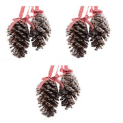 OFFERTA 6 PIGNE DA APPENDERE MARRONE ARGENTO 10CM
