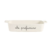 Pirofila Che profumino 26(32)X18CM Bianco con decoro nero SIMPLE DAY