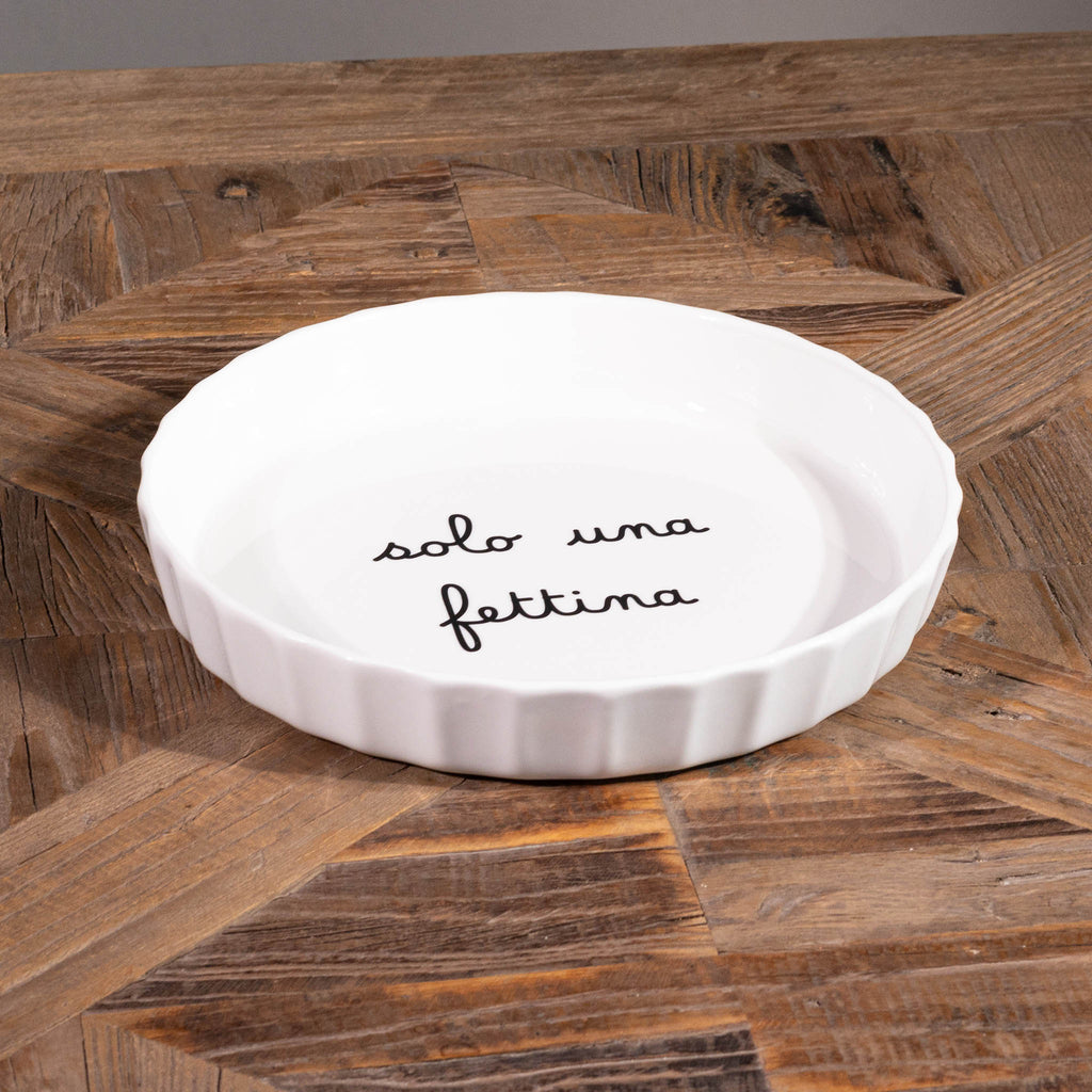 Tortiera in gres D26cm Bianco con decoro nero Simple Day