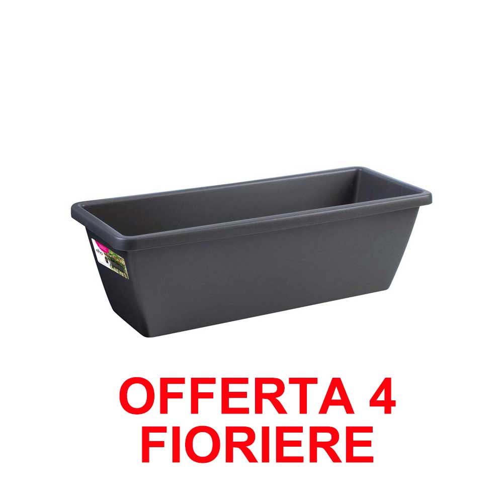 OFFERTA 4 FIORIERA BARCELONA TROUGH 50CM ANTHRACITE