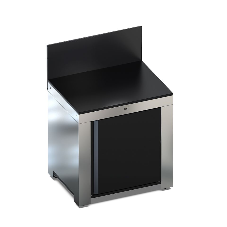 ENO Modulo piano di lavoro cucina outdoor 115x80x62 cm nero e acciaio inox