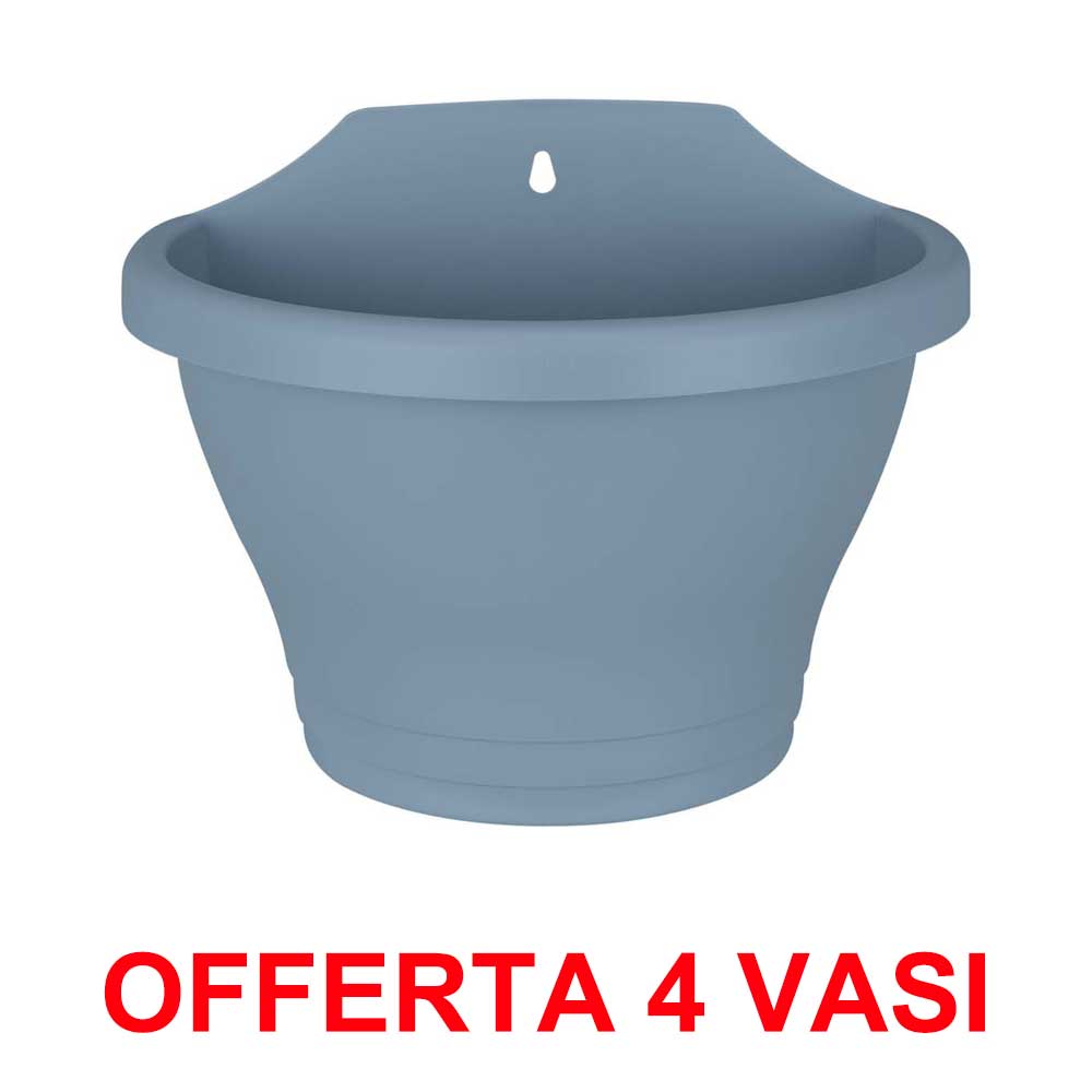OFFERTA 4 VASO CORSICA WALL BASKET 25CM VINTAGE BLUE