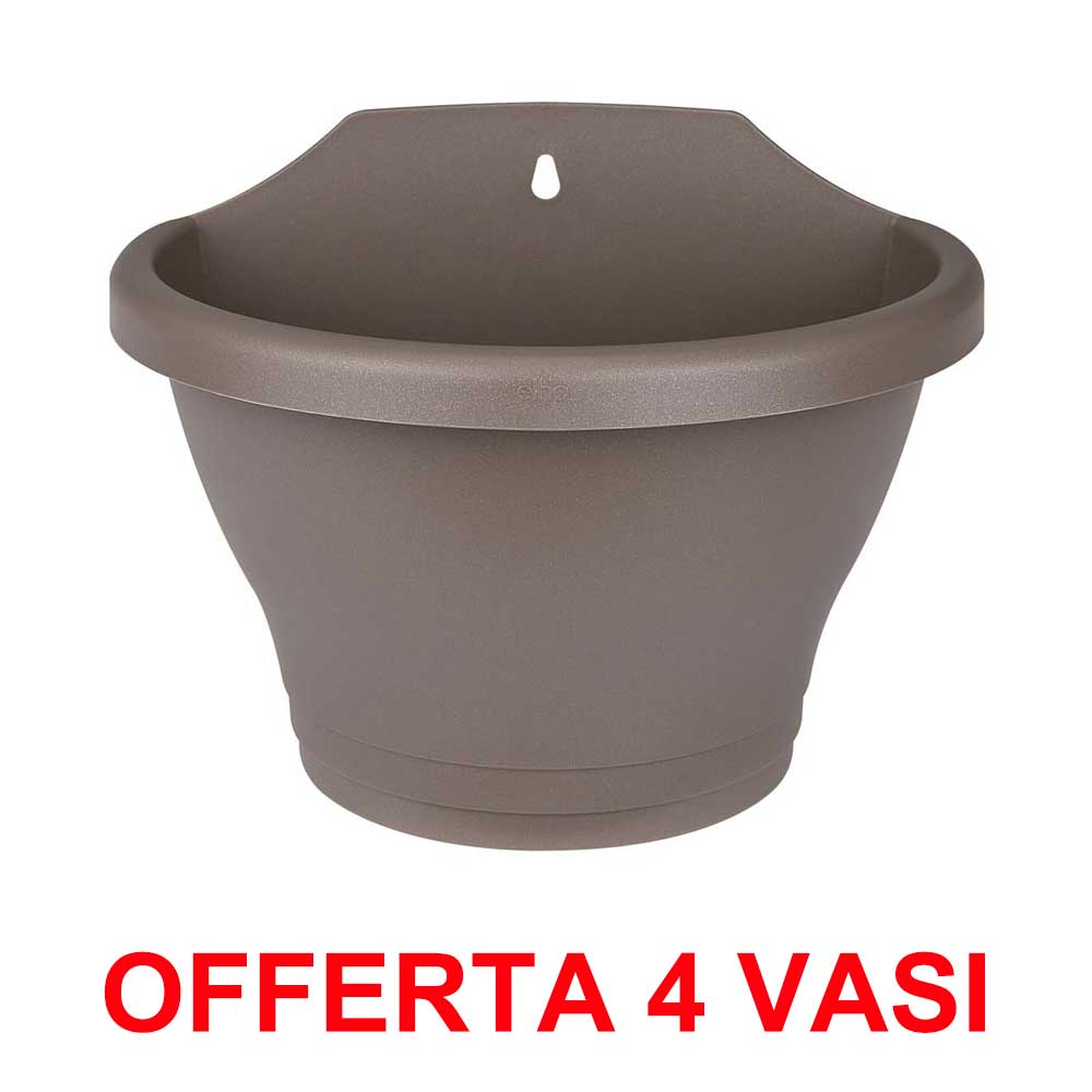 OFFERTA 4 VASO CORSICA WALL BASKET 25CM TAUPE