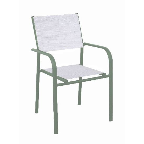POLTRONA IMPILABILE PALMA COLOR MANDORLA VERDE E BIANCO PERLA