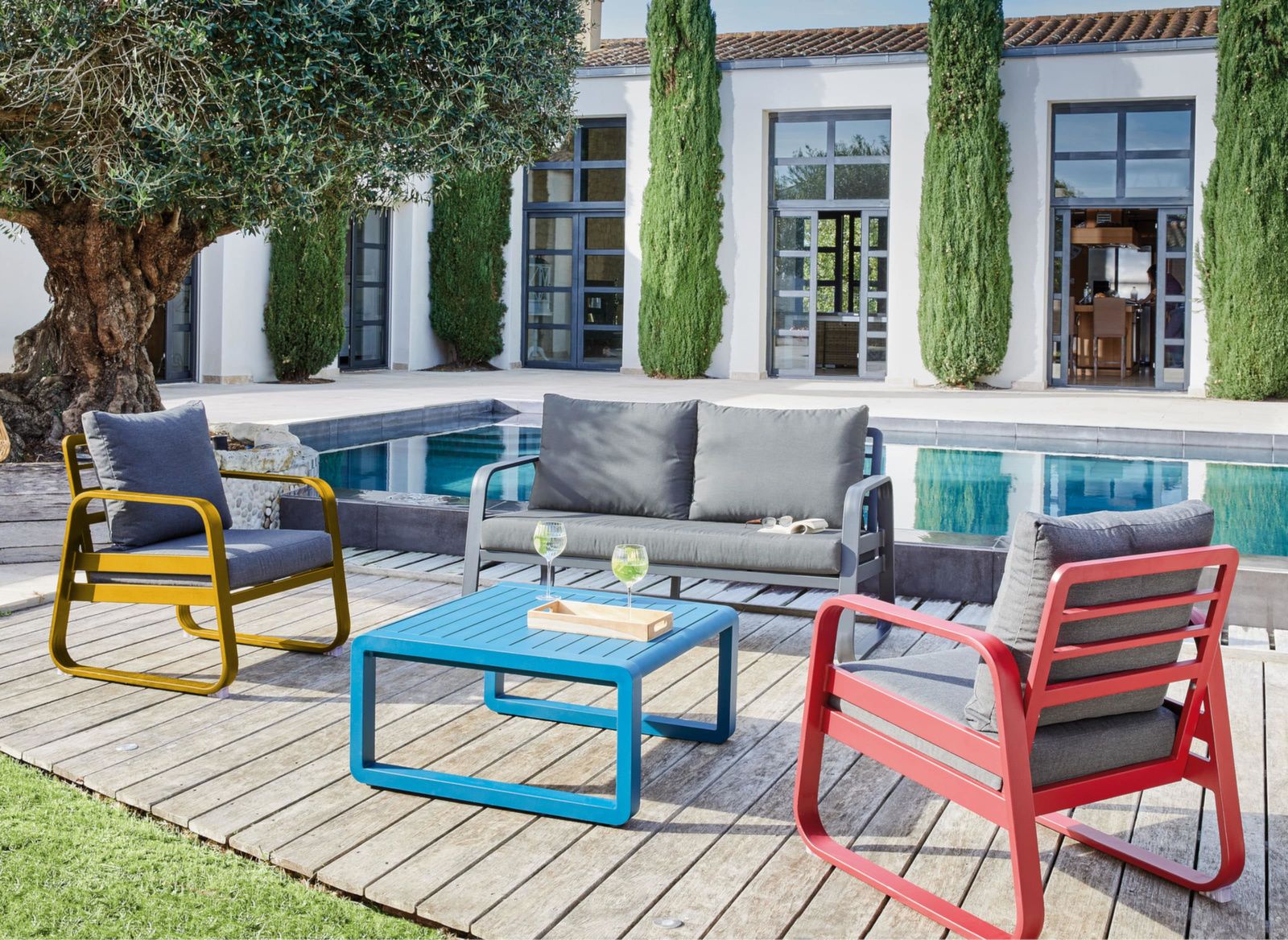 DIVANO 2,5 POSTI TONIO BIANCO E GRIGIO