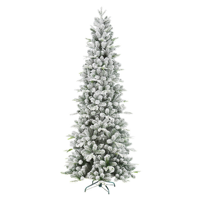 ALBERO DI NATALE INNEVATO, CARSON SLIM, 270CM, BIANCO
