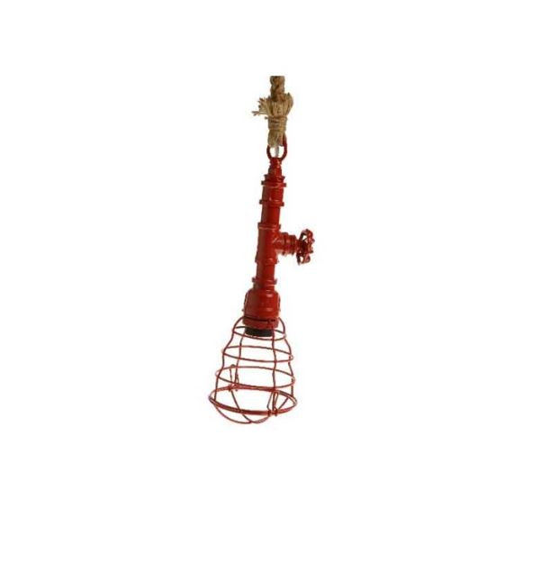 LAMPADARIO A FORMA POMPA IDRAULICA D.13X13CM ROSSO