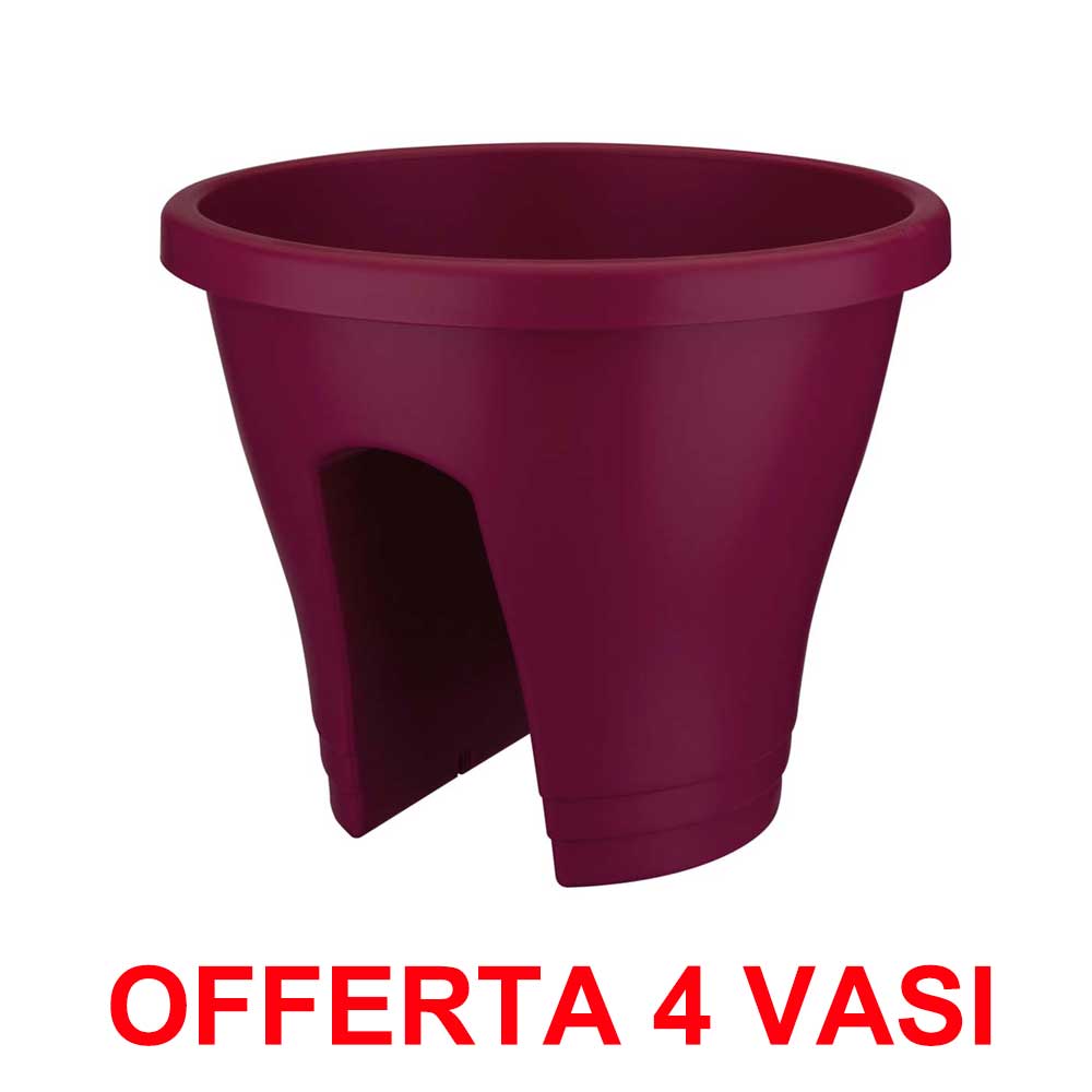 OFFERTA 4 VASO CORSICA FLOWER BRIDGE 30CM CHERRY