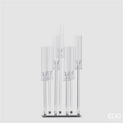 Portacandela Crystal Cilindro X7 H84 cm Trasparente EDG