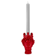 PORTACANDELA IN POLIRESINA "LA VIPERA" ROSSO