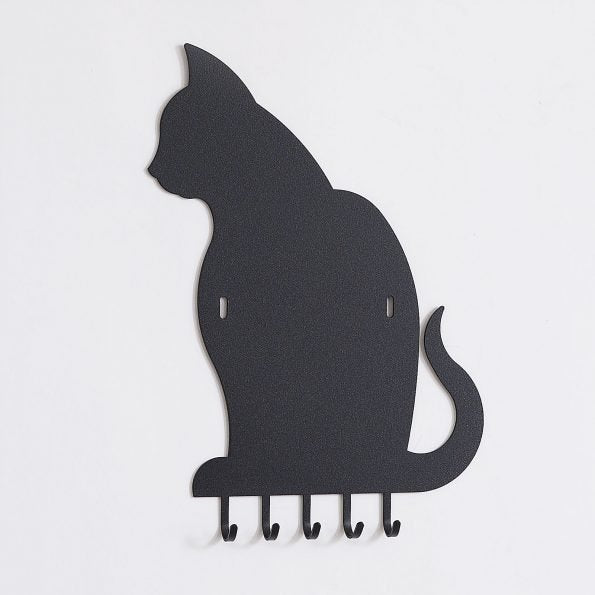 PORTA CHIAVI GATTO NERO GOFFRATO DA PARETE