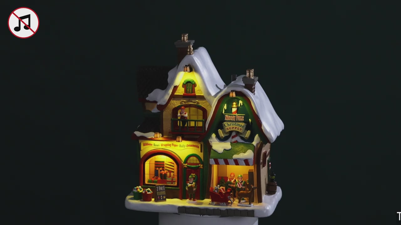 Charger la vidéo : North Pole Christmas Supply - LEMAX COD. 65529 adattatore (4.5 V) incluso