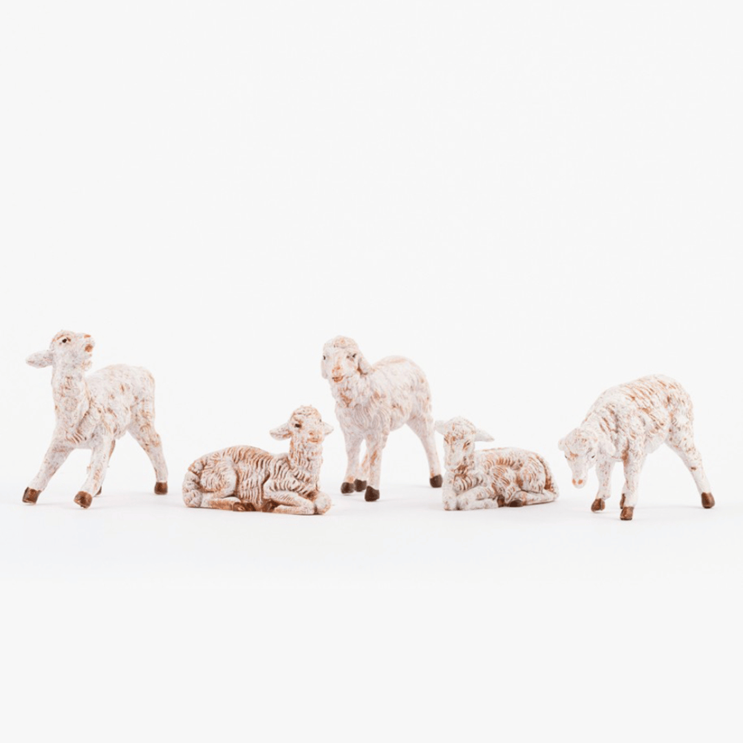 SET 5 PECORE PER PRESEPE 4CM IN RESINA