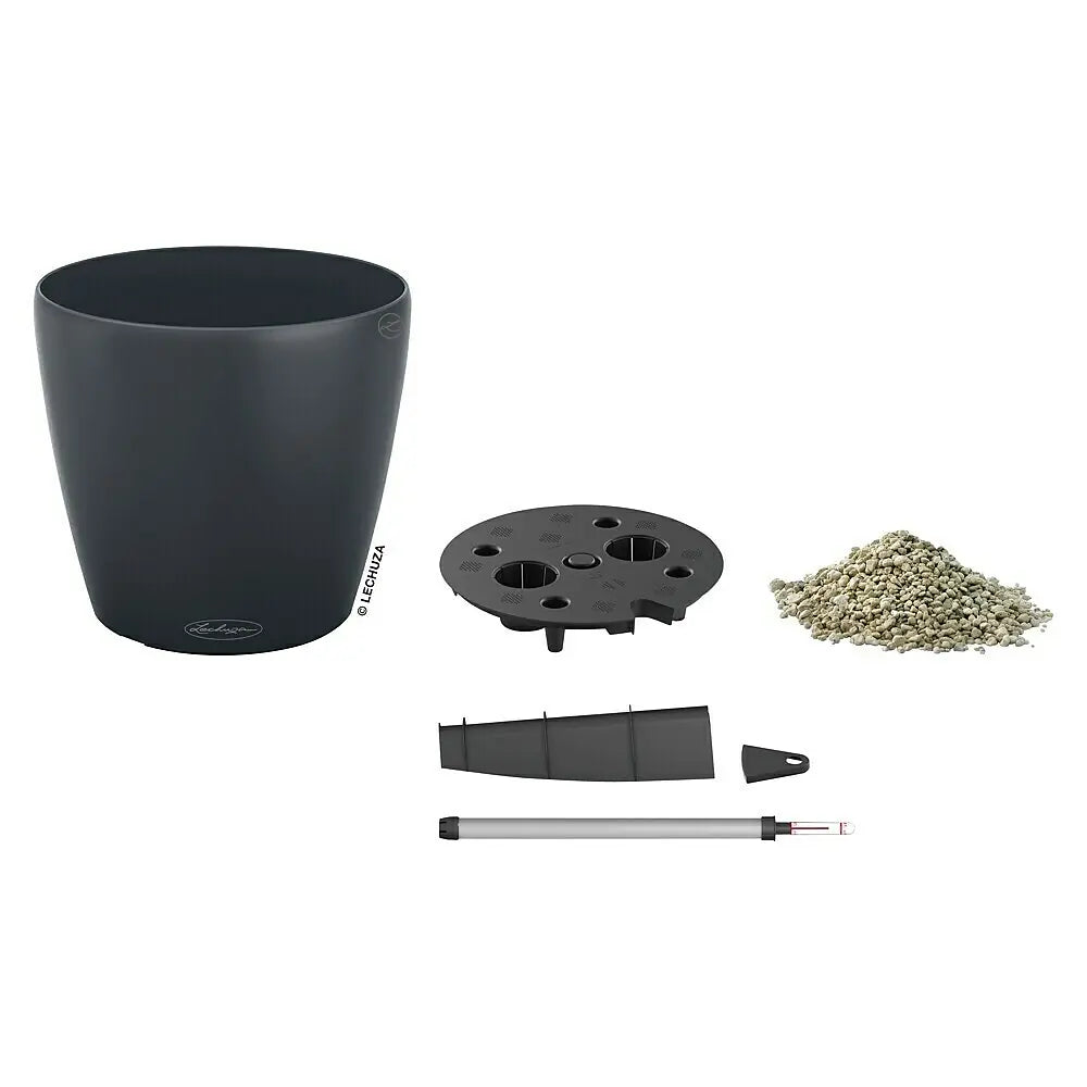 Vaso Rotondo Auto-irrigante Classico Color D19XH17 cm Grigio Ardesia LECHUZA
