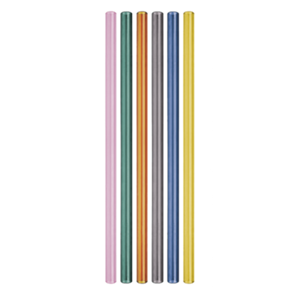 SET 6 CANNUCCE COLORATE IN VETRO BOROSILICATO