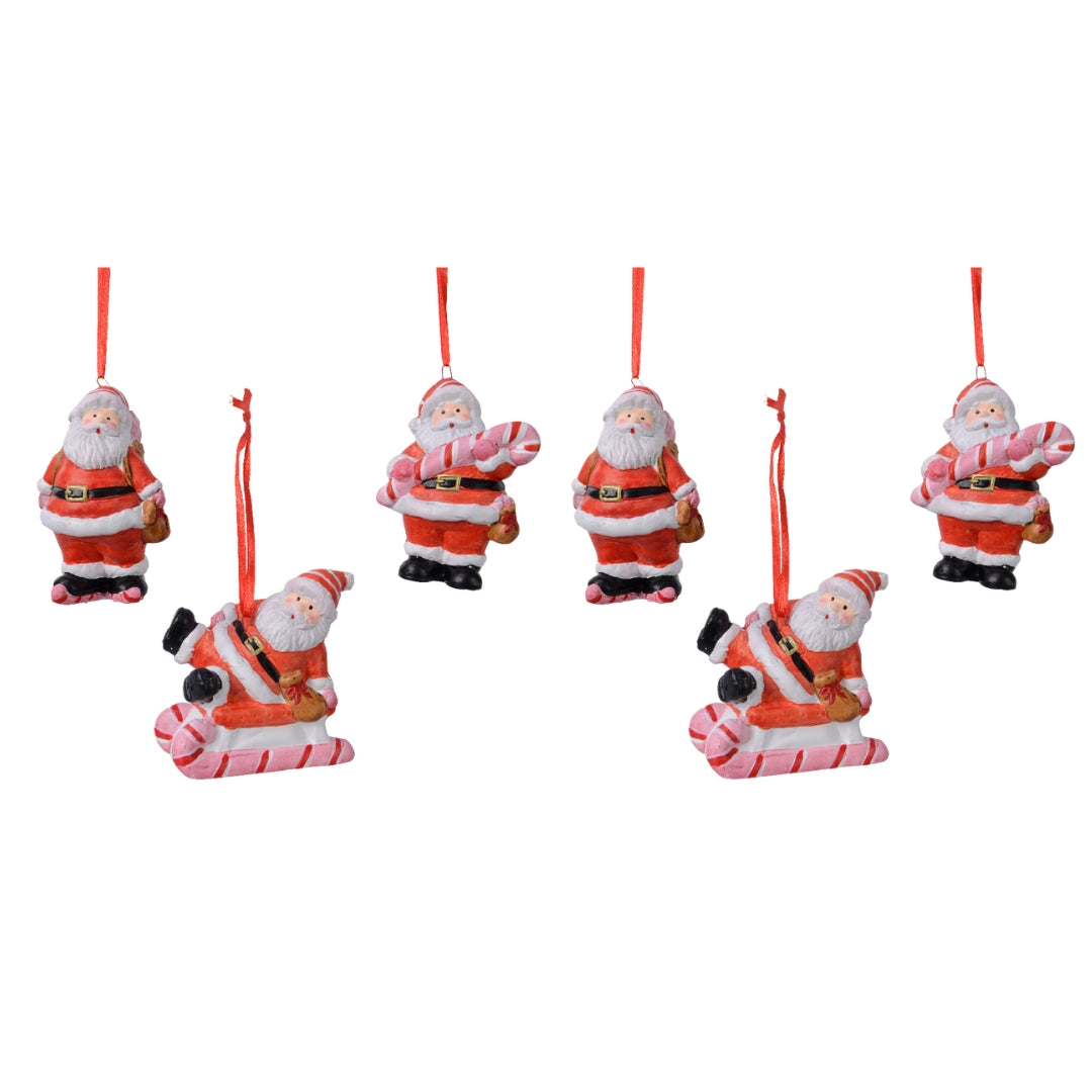 OFFERTA 6 CIONDOLI BABBO NATALE IN CERAMICA MODELLO ASSORTITO