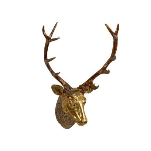 TESTA DI CERVO DECORATIVA APPENDIBILE H90 ORO