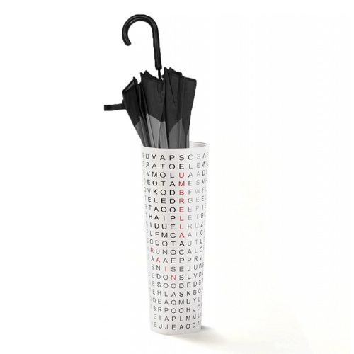 PORTAOMBRELLI CON PAROLE CROCIATE - UMBRELLA STAND WHITE CROSSWORD