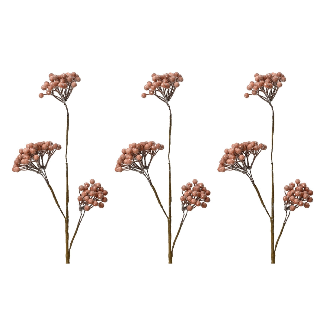 OFFERTA 3 RAMI CON BACCHE 50CM ROSA