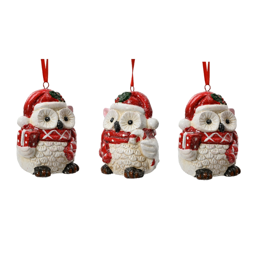 OFFERTA 3 CIONDOLI A FORMA DI GUFO IN CERAMICA MODELLO ASSORTITO