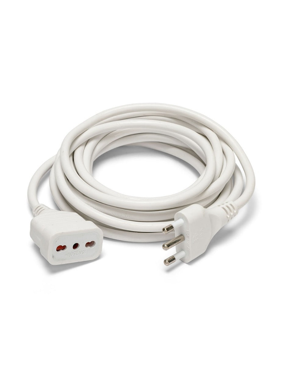 PROLUNGA 5 MT SPINA E PRESA 16A CAVO 3G1 MM² BIANCO