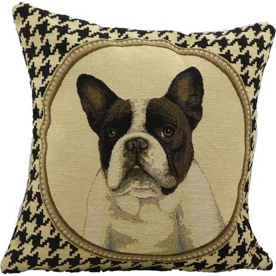 CUSCINO GOBELIN BULLDOG FRANCESE 33X33CM