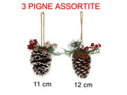 OFFERTA 3 PIGNE CON BACCHE ROSSE APPENDIBILI