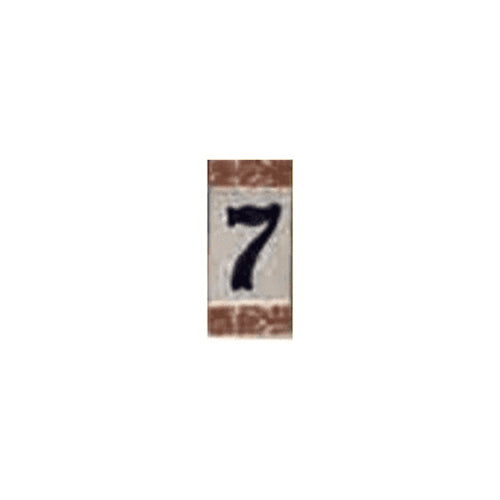 NUMERO DIPINTO 7 IN MATERIALE CERAMICO