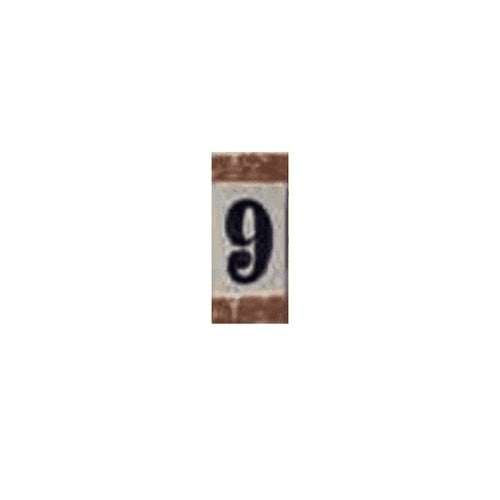 NUMERO DIPINTO 9 IN MATERIALE CERAMICO