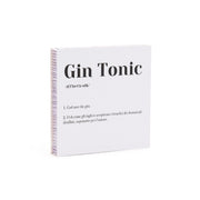 QUADRETTO CON SCRITTA GIN TONIC 20X20CM BIANCO