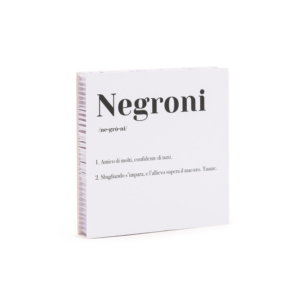 QUADRETTO CON SCRITTA NEGRONI 20X20CM BIANCO