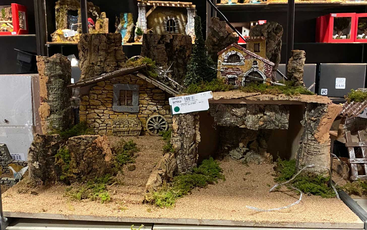 PAESAGGIO CON LUCE 54X34CM PER PRESEPE