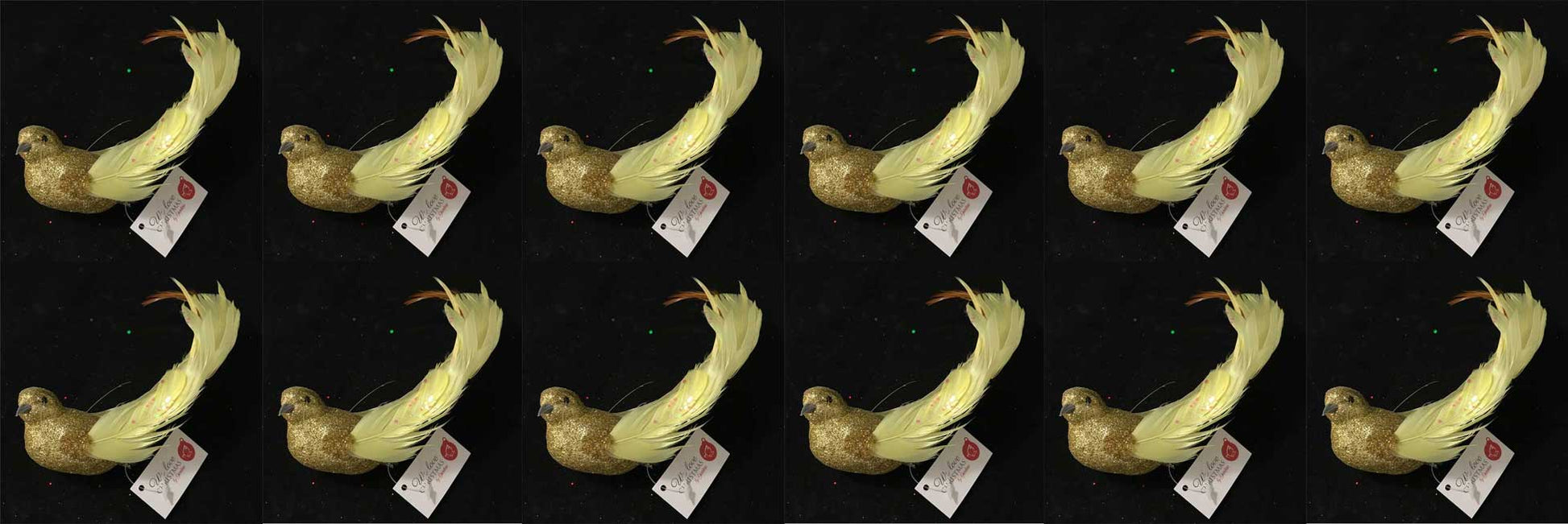 OFFERTA 12 UCCELLINI APPENDIBILI CON CLIP 21CM ORO