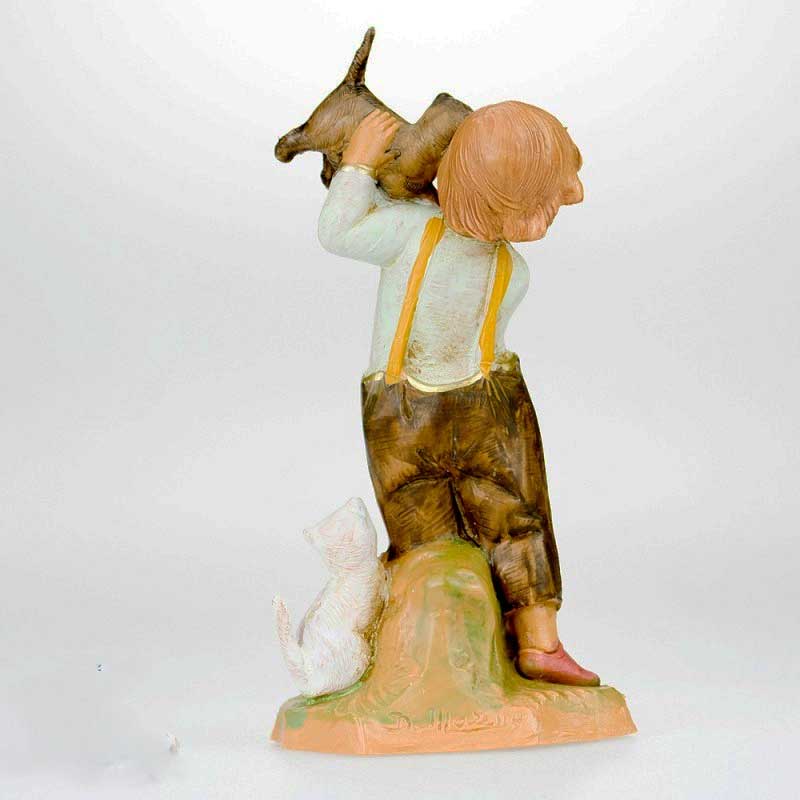 BIMBO CON GATTO 12CM IN RESINA