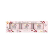 3 CANDELE PROFUMATE VOTIVE IN VETRO PINK CHERRY VANILLA