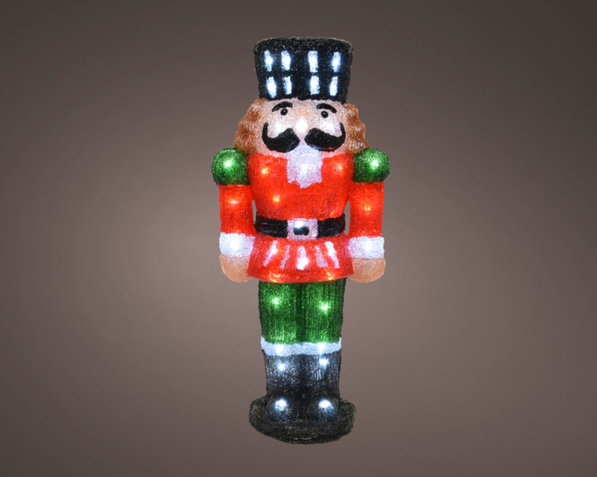 SOLDATINO SCHIACCIANOCI LED H60CM FIGURA ILLUMINATA DI NATALE