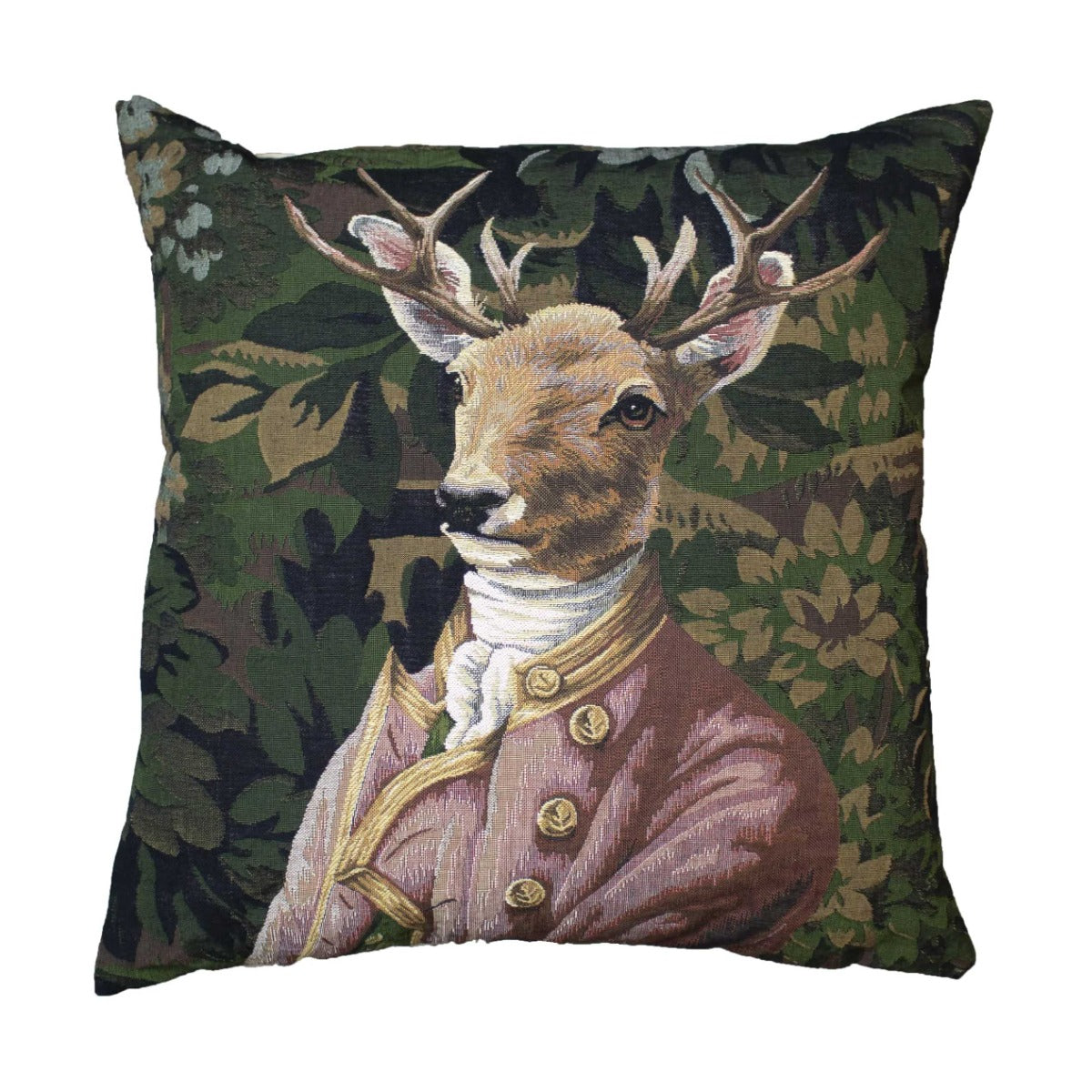 CUSCINO GOBELIN CON CERVO BARONE 45X45CM