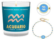 CANDELA CON SEGNO ZODIACALE ACQUARIO INCLUSO BRACCIALE ASTRO ACQUARIO