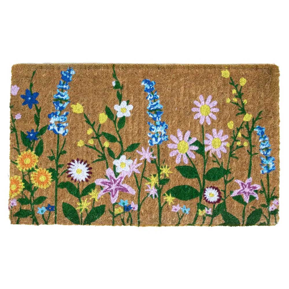ZERBINO CON FIORI IN FIBRA DI COCCO 75X45X4CM