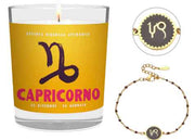 CANDELA CON SEGNO ZODIACALE CAPRICORNO  INCLUSO BRACCIALE ASTRO CAPRICORNO