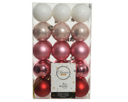 SET 30 PALLINE COLORI DI CAPODANNO LUCIDE OPACHE GLITTERATE 6CM