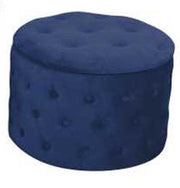 PUFF CONTENITORE IN VELLUTO BLU D.50H36CM