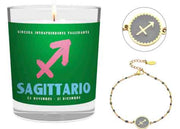 CANDELA CON SEGNO ZODIACALE SAGITTARIO INCLUSO BRACCIALE ASTRO SAGITTARIO
