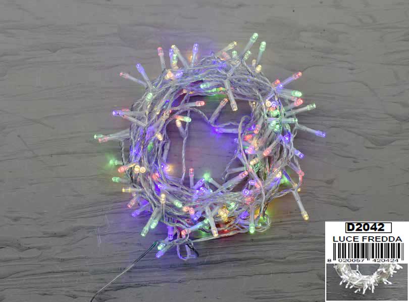 LUCI DI NATALE CATENA CON 300 LED BIANCO GHIACCIO 21MT