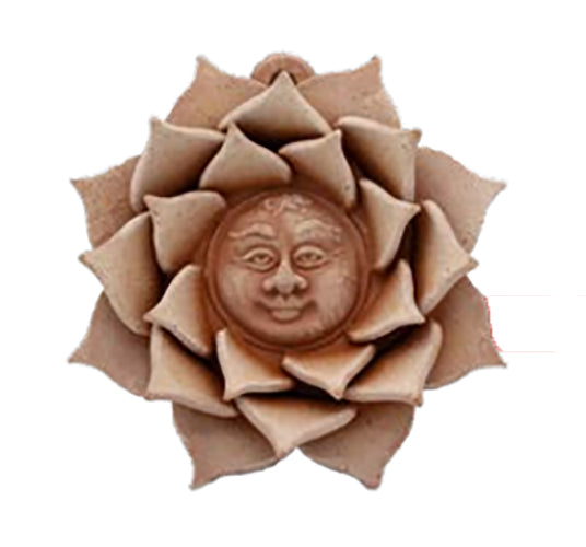 DECORAZIONE SOLE PETALI ROSA CM.20 IN TERRACOTTA