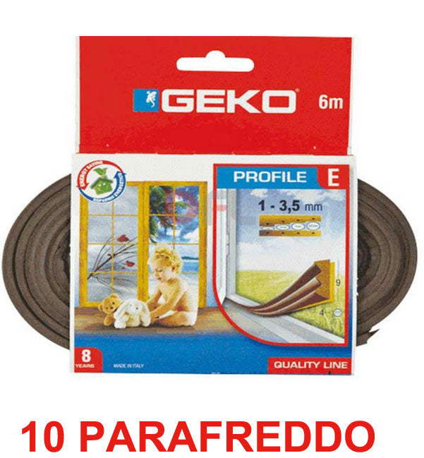 OFFERTA 10 PARAFREDDO MARRONE IN GOMMA PER PORTE E FINESTRE 9MM 6 MT