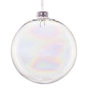 PALLINA DI NATALE TRASPARENTE EFFETTO BOLLA DI SAPONE 10CM